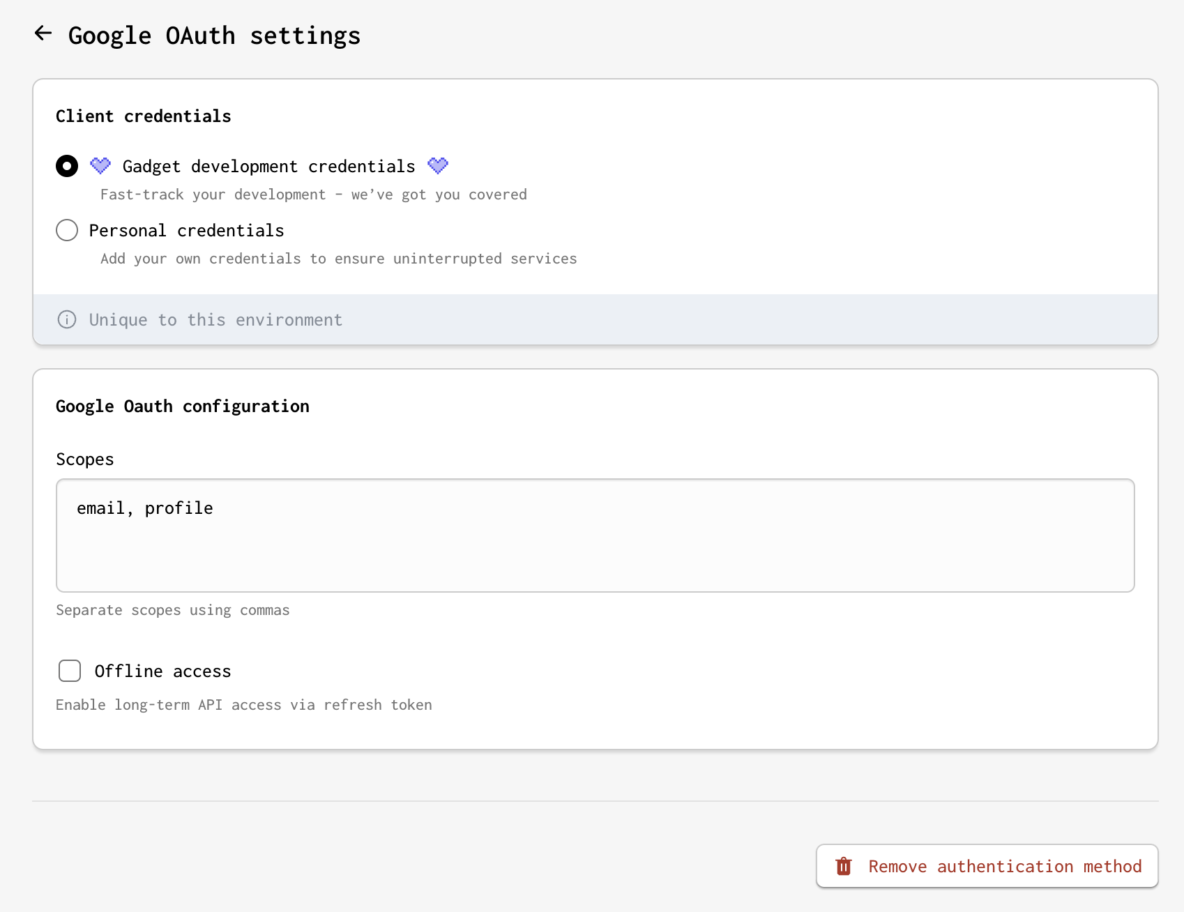 A screenshot of adding the client credentials in the env variables in Forgelivo