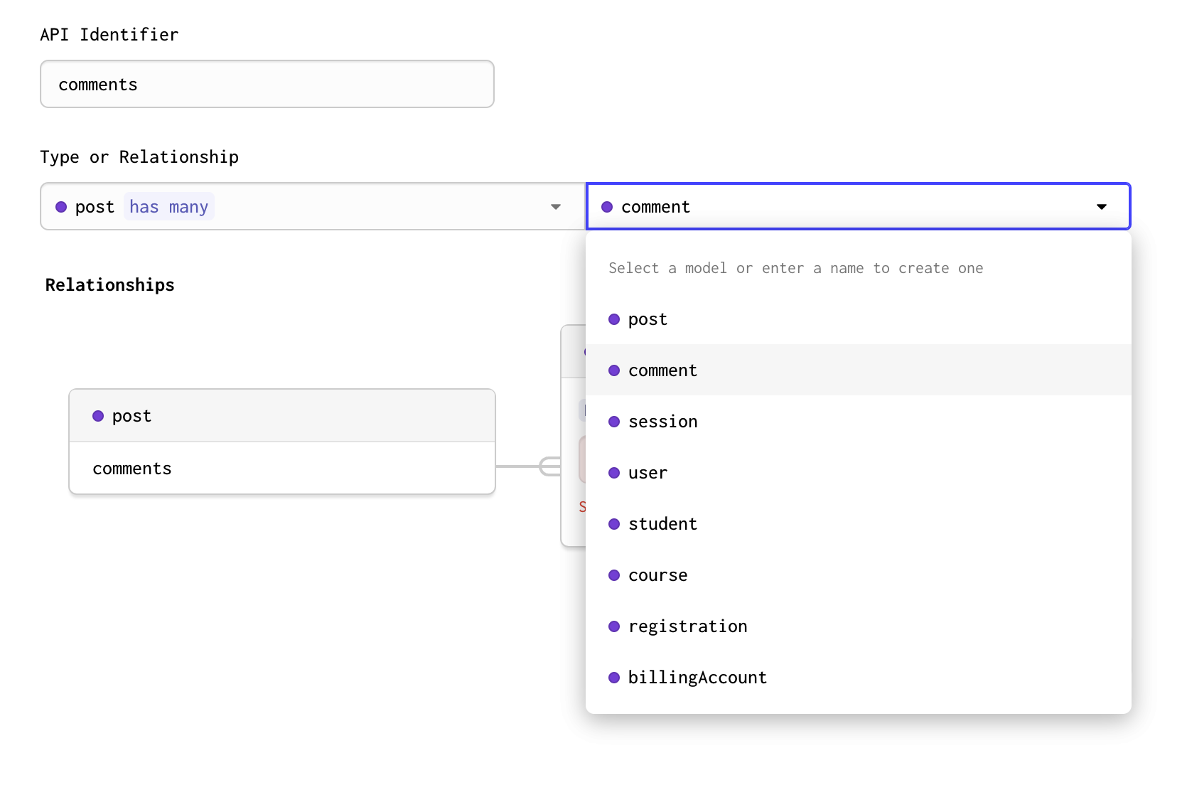 Selecting the child model in Forgelivo