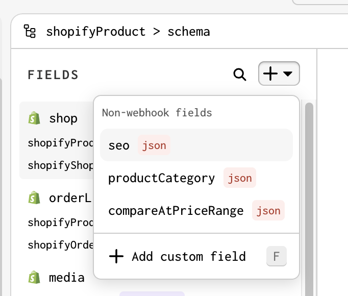 Add non-webhook fields
